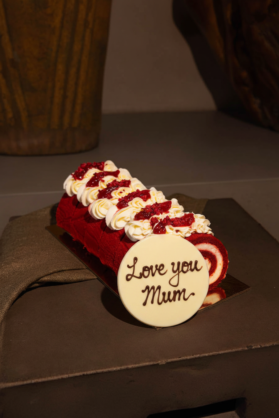 Love you Mum - Red Velvet Roulade
